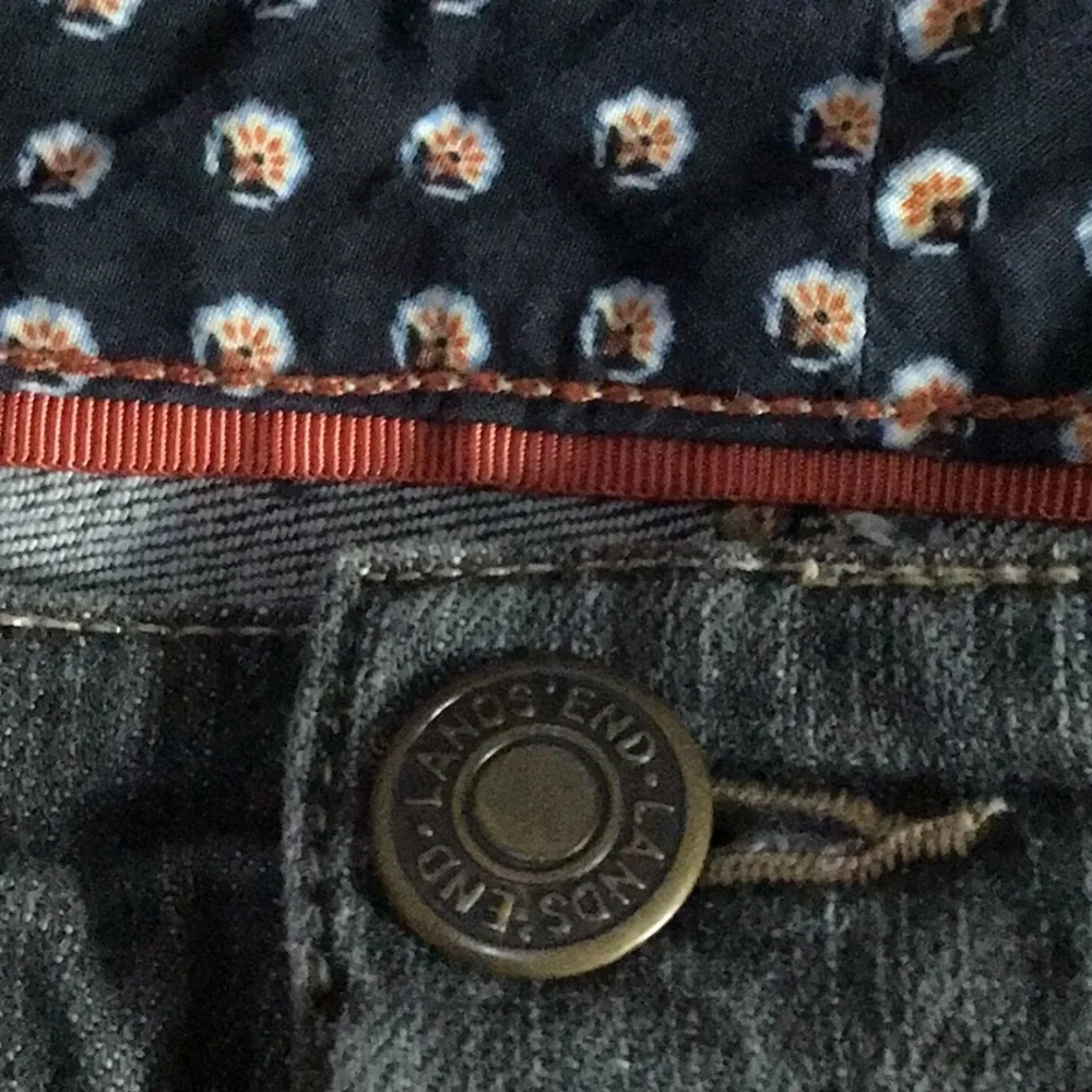 Land’s‎ End Dark Grey Gray Denim Jean Sz 14